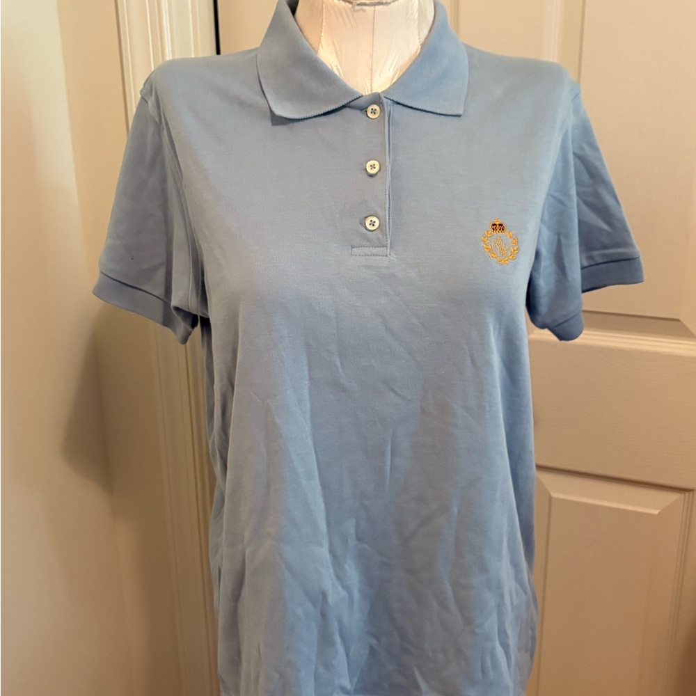Ralph Lauren Lauren sky Blue Polo Shirt with Embroidered Logo nwt $89 size M